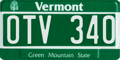 VT license plate OTV340
