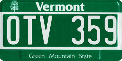VT license plate OTV359
