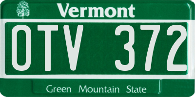 VT license plate OTV372