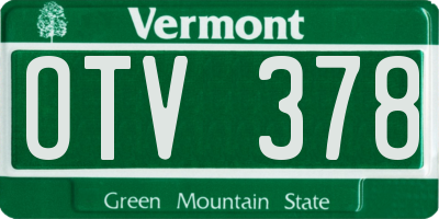 VT license plate OTV378