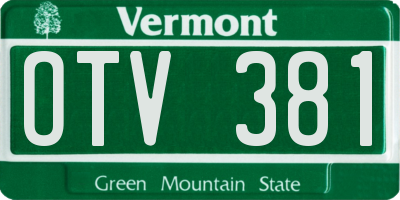 VT license plate OTV381