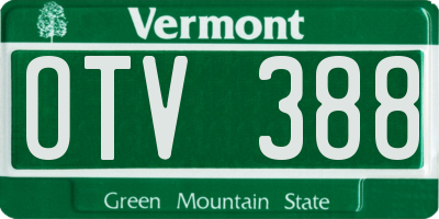 VT license plate OTV388