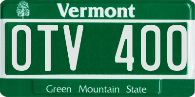VT license plate OTV400