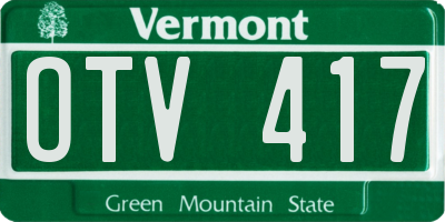 VT license plate OTV417