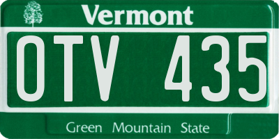 VT license plate OTV435