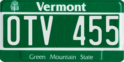 VT license plate OTV455
