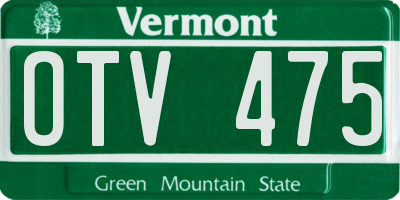 VT license plate OTV475