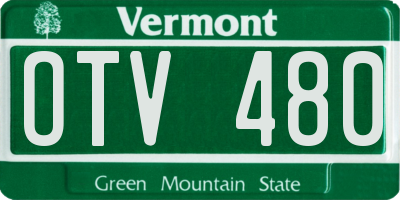 VT license plate OTV480