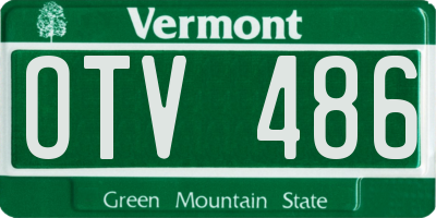VT license plate OTV486