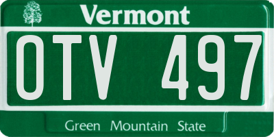 VT license plate OTV497
