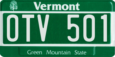 VT license plate OTV501