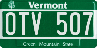 VT license plate OTV507