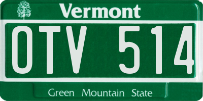 VT license plate OTV514