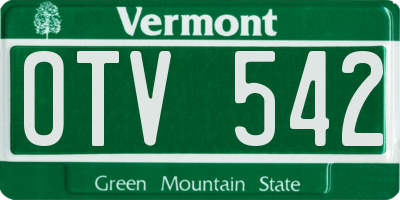 VT license plate OTV542