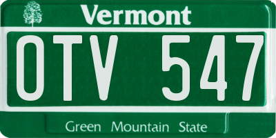VT license plate OTV547