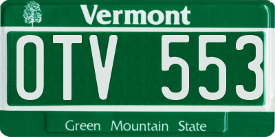 VT license plate OTV553