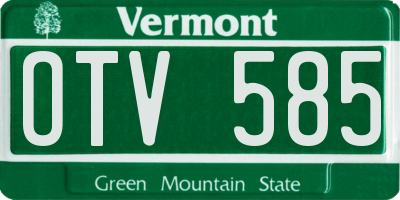 VT license plate OTV585