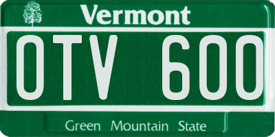 VT license plate OTV600