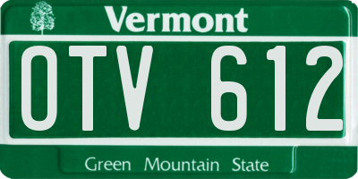 VT license plate OTV612