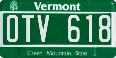 VT license plate OTV618
