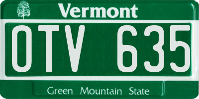 VT license plate OTV635