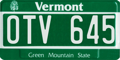 VT license plate OTV645