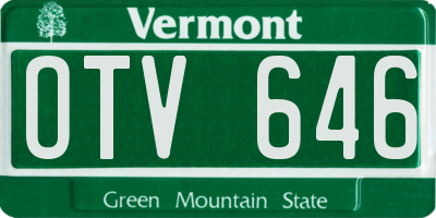 VT license plate OTV646