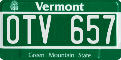 VT license plate OTV657