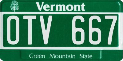 VT license plate OTV667