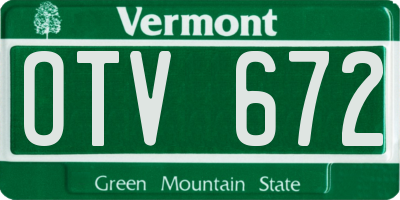VT license plate OTV672
