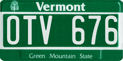 VT license plate OTV676