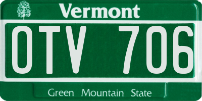 VT license plate OTV706