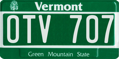 VT license plate OTV707