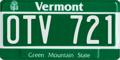 VT license plate OTV721