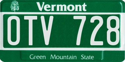 VT license plate OTV728