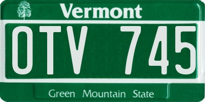 VT license plate OTV745