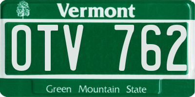 VT license plate OTV762
