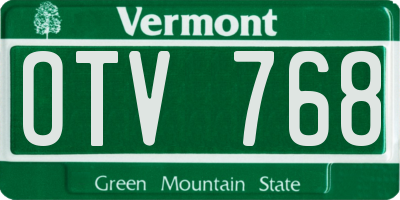 VT license plate OTV768