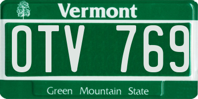 VT license plate OTV769