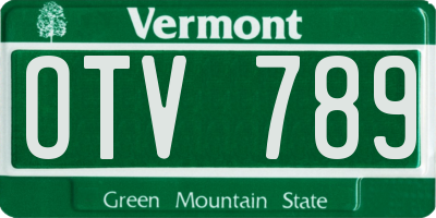 VT license plate OTV789