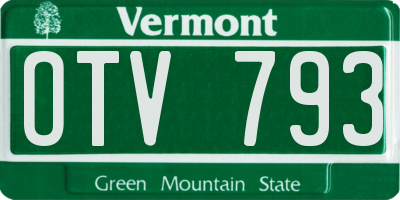 VT license plate OTV793