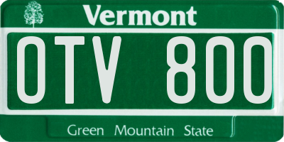 VT license plate OTV800