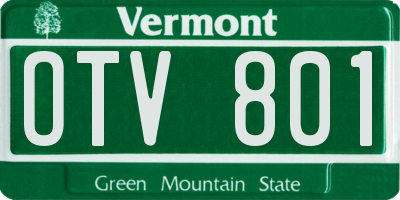 VT license plate OTV801