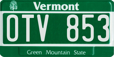 VT license plate OTV853
