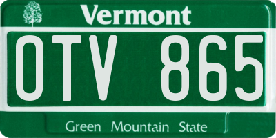 VT license plate OTV865