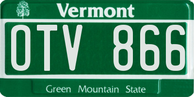 VT license plate OTV866