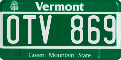 VT license plate OTV869