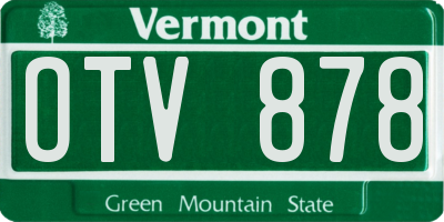 VT license plate OTV878