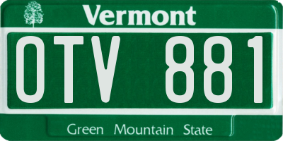 VT license plate OTV881