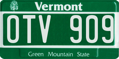 VT license plate OTV909